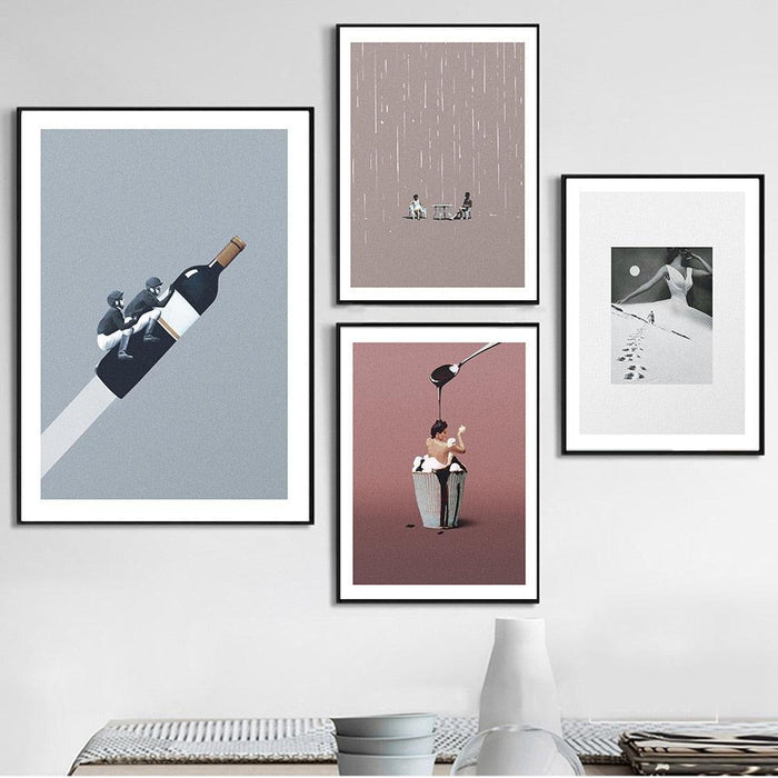 Tennis & Wine Harmony Art: Chic Decor for Aficionados and Sports Fans