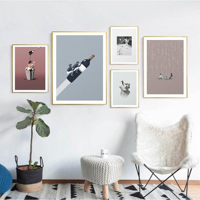 Tennis & Wine Harmony Art: Chic Decor for Aficionados and Sports Fans