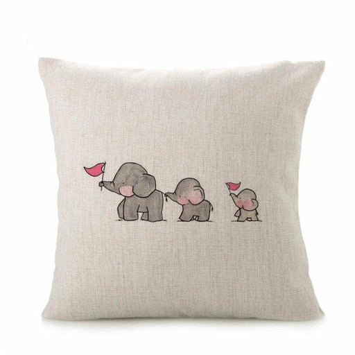 Wildlife-Themed Flax Pillow Case Set for Home Decor