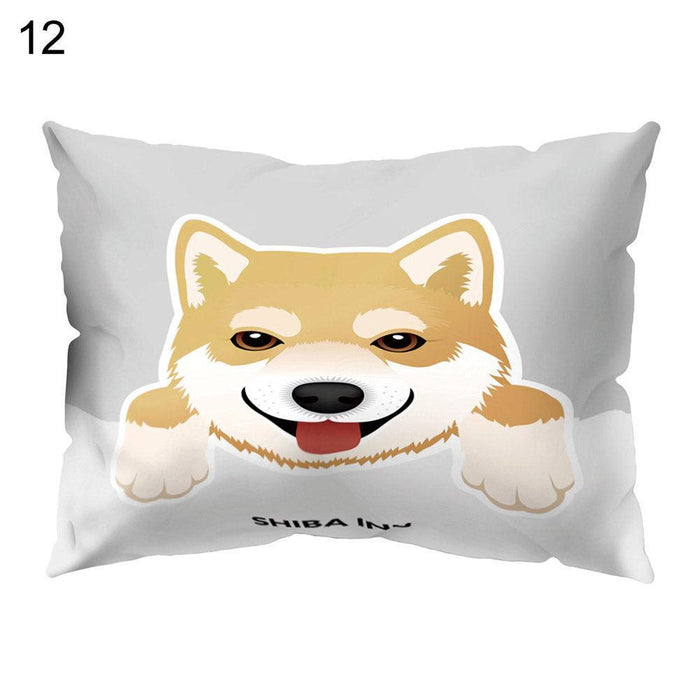 Whimsical Cartoon Dog Cushion Cover for Cheerful Home Styling