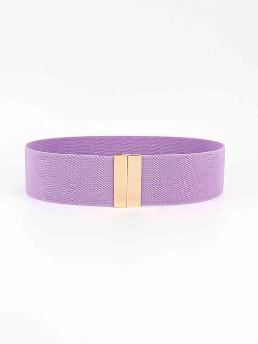 Chic Elastic Belt with Sleek Alloy Buckle - A Stylish Addition for Any Ensemble