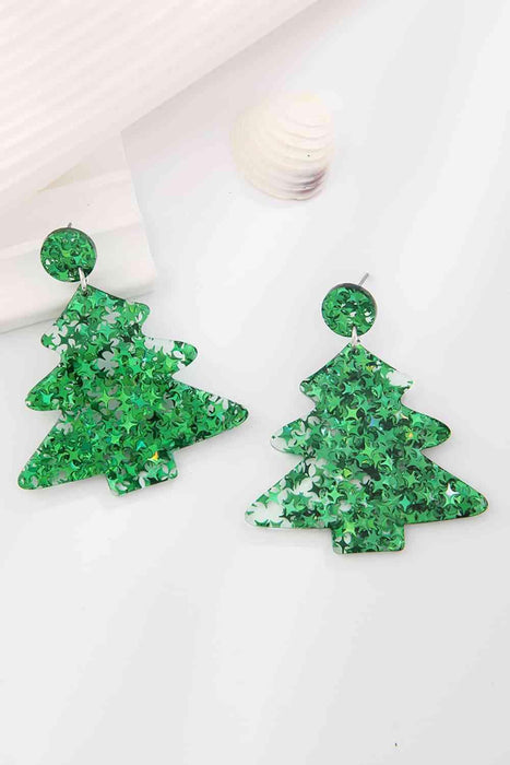 Delightful Festive Acrylic Christmas Tree Earrings for a Joyful Celebration