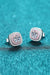 Rhodium-Plated Sterling Silver Geometric Stud Earrings with Zircon Accents