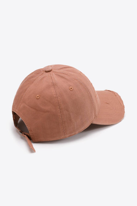 Retro Distressed Cotton Baseball Cap with Customizable Strap - Elevate Your Style