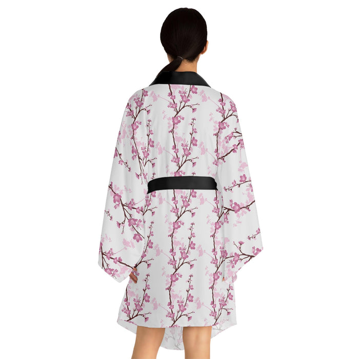 Personalized Luxury Japanese Floral Bell-Sleeve Kimono Robe