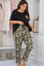 Floral Elegance Plus Size Lounge Set with Tee and Pants