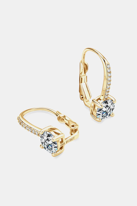 Sparkling 2 Carat Moissanite & Zircon Accent Earrings in Sterling Silver