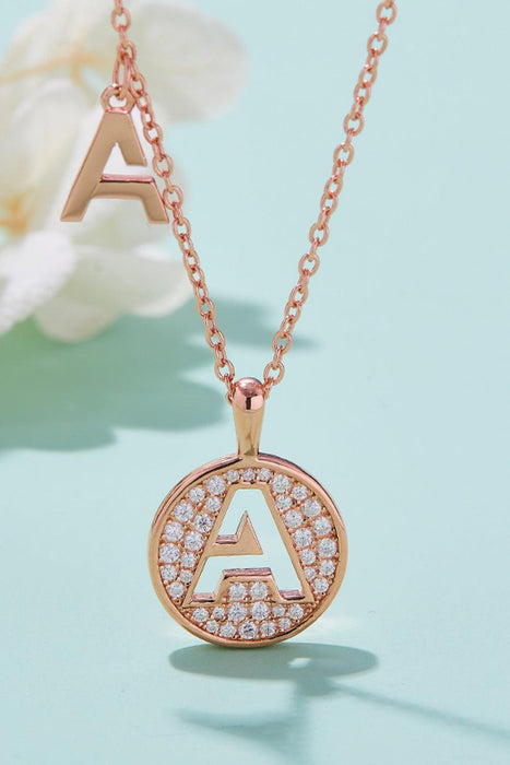 Luxurious Moissanite Gem Pendant Necklace in Sterling Silver & 18K Rose Gold - Elegant Design