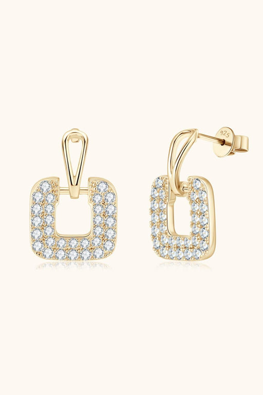 Radiant 1.68 Carat Lab-Grown Diamond Sterling Silver Drop Earrings