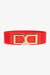 Chic Elastic PU Leather Belt with Stylish Double D Buckle