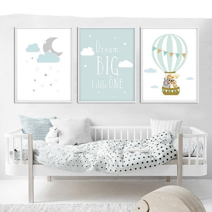Dream Big Quotes Canvas Print - Nordic Nursery Décor Inspiration