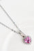 Pink Moissanite Heart Necklace with Zircon Accents - Elegant Romance