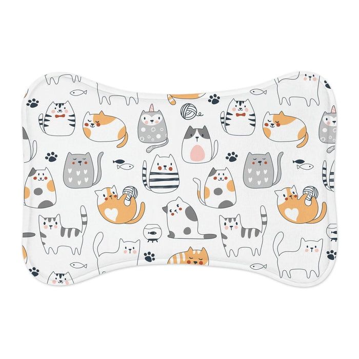 Personalized Pet Feeding Mats - Stylish Bone & Fish Designs for Your Furry Friend