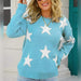 Winter Chic Star Pattern Round Neck Sweater - Your Essential Cozy Layer