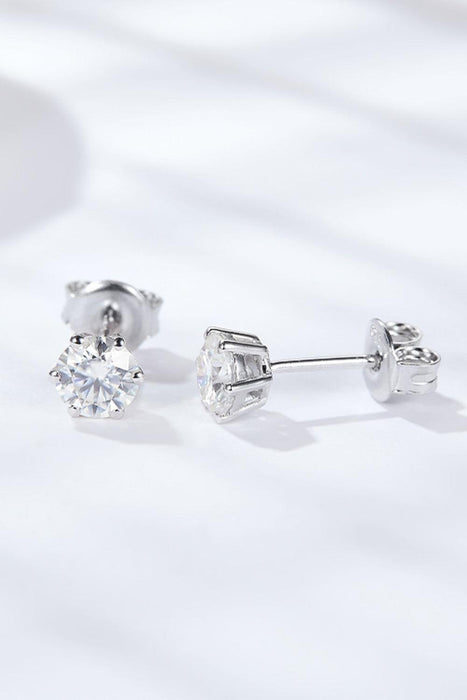 Radiant Moissanite Sterling Silver Earrings - A Touch of Glamour