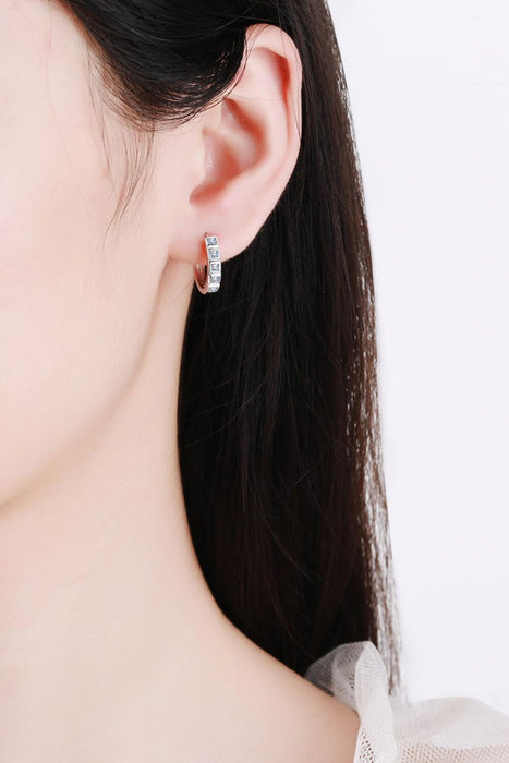 Sophisticated Sterling Silver Huggie Earrings with Stunning Lab-Grown Diamonds