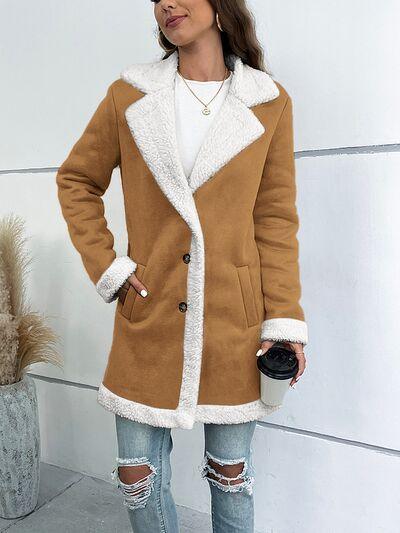 Chic Buttoned Long Coat with Lapel Collar: Fashionable and Cozy Outerwear for Winter