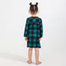 Plaid Round Neck Dress for Little Girls with Long Sleeves