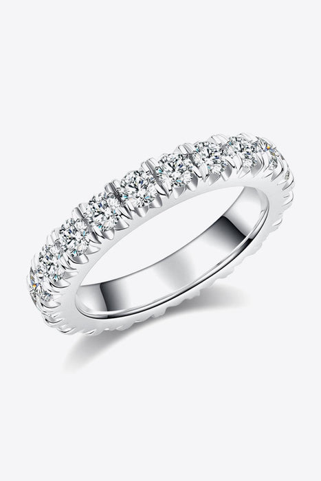 Timeless Radiance Lab-Created Diamond and Moissanite Silver Eternity Band