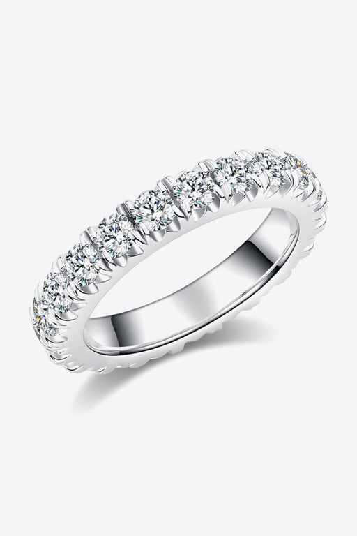 Radiant Luxe Lab-Grown Diamond and Moissanite Sterling Silver Eternity Ring