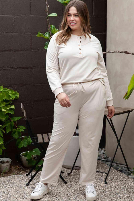 Elegant Button-Up Blouse and Trouser Ensemble