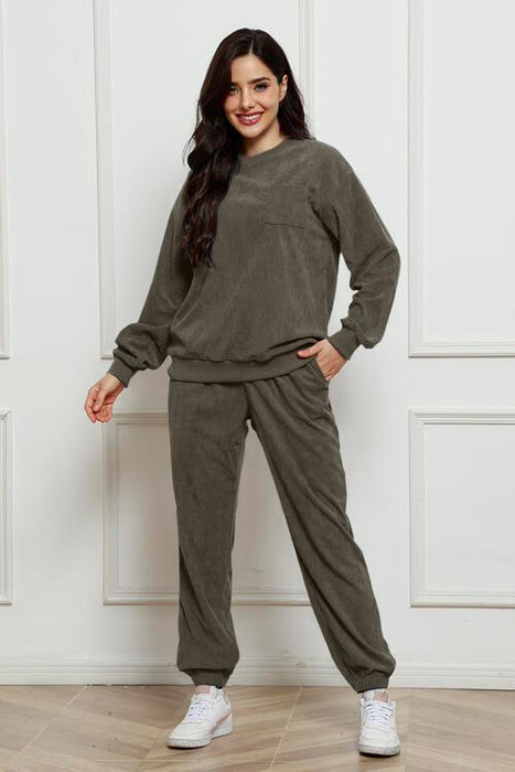 Ultra-Comfortable Crewneck Sweater and Jogger Set