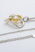 Radiant Moissanite Charm Necklace with Elegant Zircon Accents in Two-Tone Design