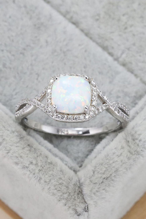 Elegant Opal Crossband Ring with Dazzling Gemstone Details