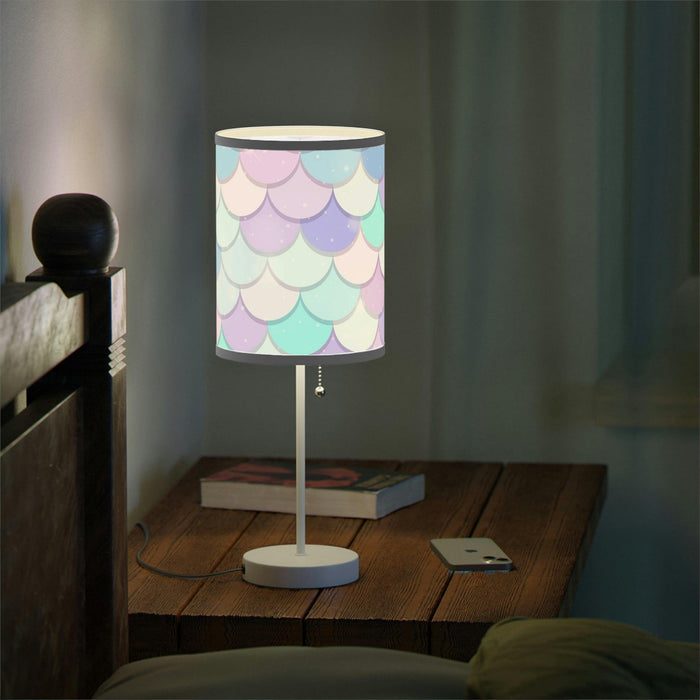 Elegant Customizable Mermaid Steel Base Table Lamp with Unique Printed Shade