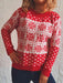 Snowflake Patterned Warm Long Sleeve Sweater