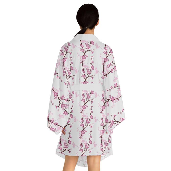 Personalized Luxury Japanese Floral Bell-Sleeve Kimono Robe