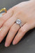 Elegant Heart Moissanite Ring with Platinum Accents in Sterling Silver