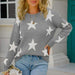 Winter Chic Star Pattern Round Neck Sweater - Your Essential Cozy Layer