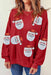 Festive Glitter Santa Crew Neck Jumper with Sparkling Embellishments