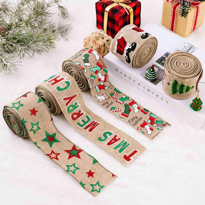 Premium Christmas Satin Craft Ribbon - 5m Luxurious Polyester for Holiday Decor