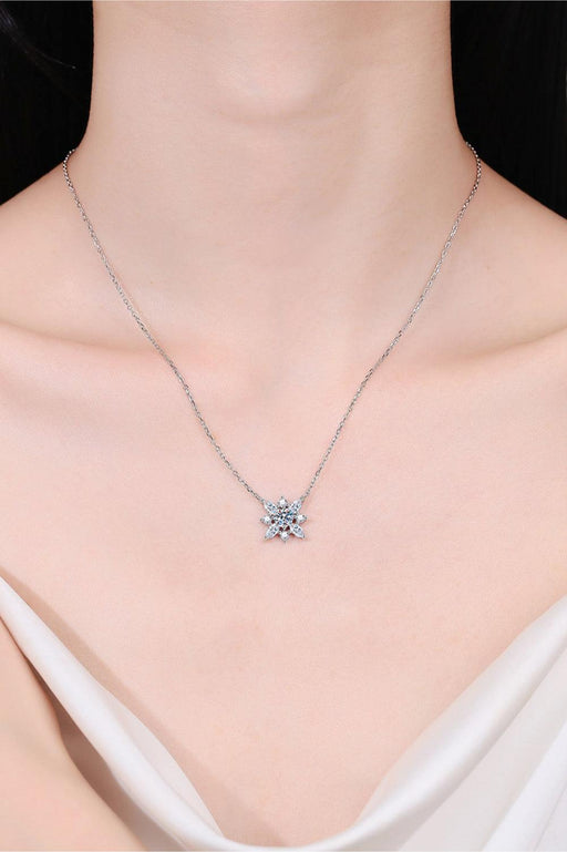 Elegant Rhodium Plated Sterling Silver Necklace Featuring Lab-Grown Diamond Accent