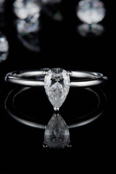 Radiant 1 Carat Lab-Diamond Sterling Silver Ring with Platinum-Plating