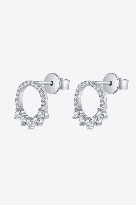 Radiant Platinum-Plated Moissanite Diamond Stud Earrings