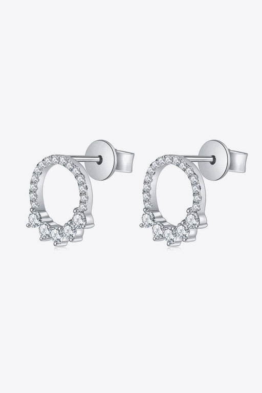 Luxurious Moissanite Sparkle Earrings in Platinum-Plated Sterling Silver