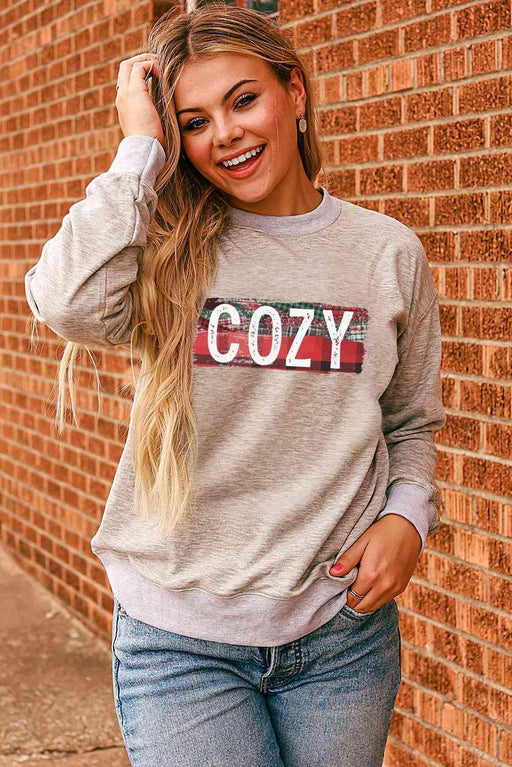 Cozy Graphic Print Oversized Sweatshirt