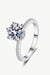 Elegant 2 Carat Moissanite and Zircon Sterling Silver Ring - Sophisticated Design