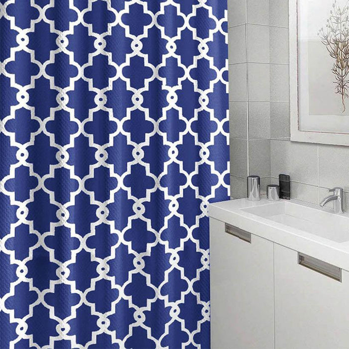 Geometric Print Waterproof Polyester Shower Curtain for Stylish Bathrooms