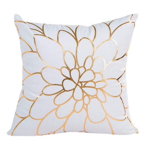 Golden Elegance Plush Pillow Cover Set - Chic 18x18 Inch Square Case for Home Décor