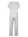 Women's Cozy Allover Print Pajama Set with Crew Neck Top and Drawstring Waist