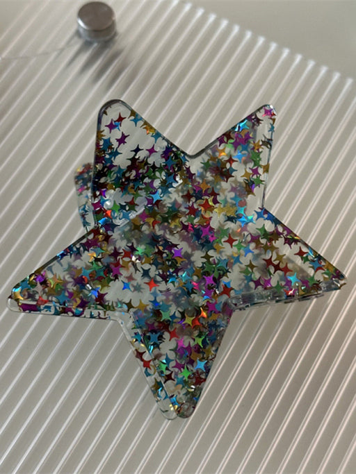Shimmering Starlight Rainbow Glitter Hair Clip - Stand Out in Style!