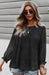 Elegant Jacquard Top with Stylish Balloon Sleeves - Versatile Women's Fashion Essential