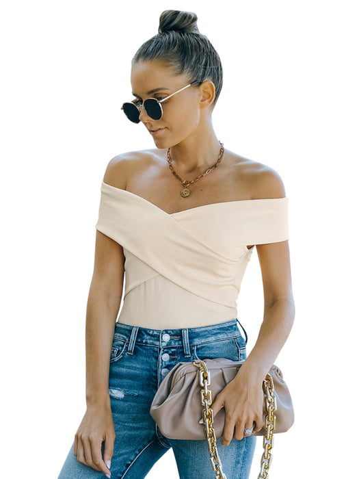 Chic Off-The-Shoulder Knit Top for Women