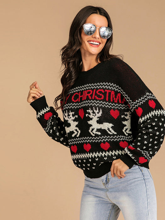Cozy Knit Sweater: Stylish Women's Polyester Pullover for Casual Elegance
