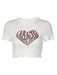 Heartbeat Hearts Graphic Crop Top - Women's Edgy Heart Print Tee
