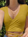 Captivating Knit Crop Top with Wraparound Detail - Women's Sensual Fashion Piece